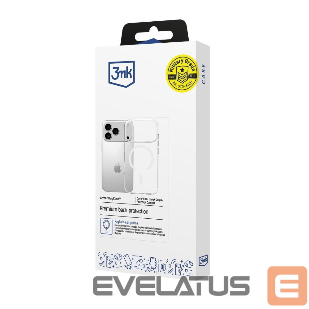 Back panel cover 3MK 3mk Armor MagCase for iPhone 17 Pro - Transparent