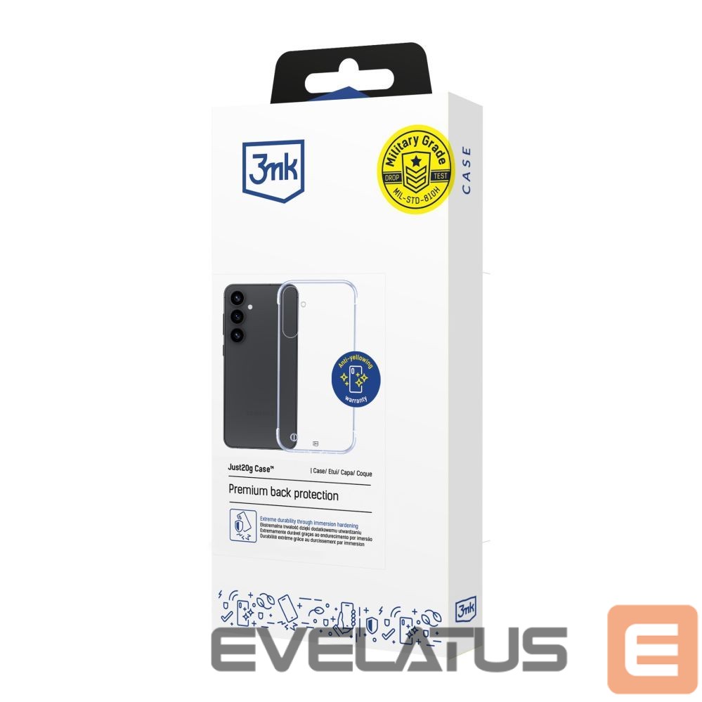 Back panel cover 3MK 3mk Just20g Clear Case for Samsung Galaxy S25 - transparent