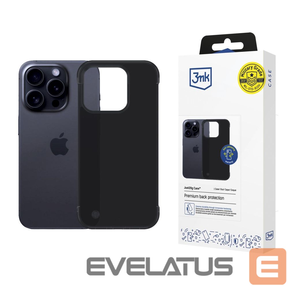 Back panel cover 3MK 3mk Just20g Matt Case for Apple iPhone 14 Pro - Matte Black