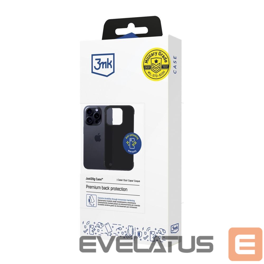 Back panel cover 3MK 3mk Just20g Matt Case for Apple iPhone 14 Pro - Matte Black