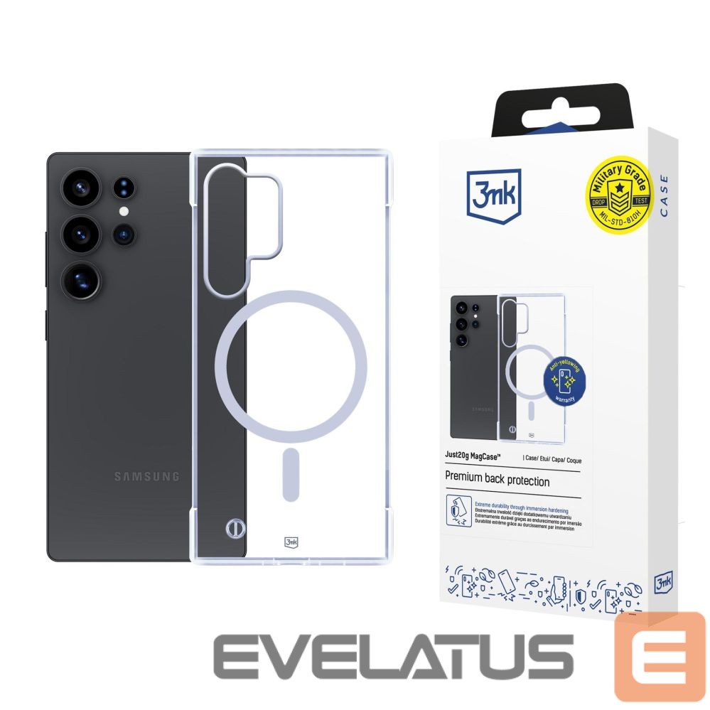 Back panel cover 3MK 3mk Just20g MagCase for Samsung Galaxy S25 Ultra - Transparent
