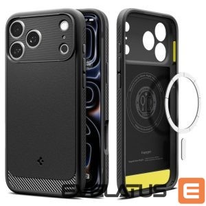 Back panel cover Spigen  Spigen Rugged Armor Mag MagSafe Case for iPhone 17 Pro Max - Matte Black 