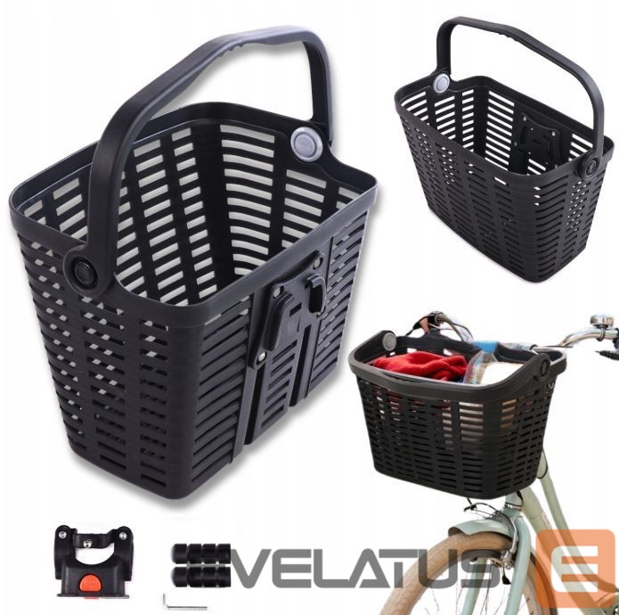 Bicycle accessory Wozinsky Wozinsky WKR-PK plastic handlebar bicycle basket - black
