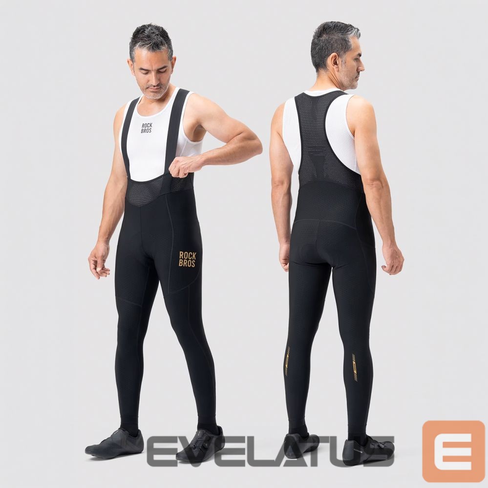 Bicycle accessory Rockbros Rockbros YDCK012-1 Long Fleece Bib Tights with Pad Size M - Black