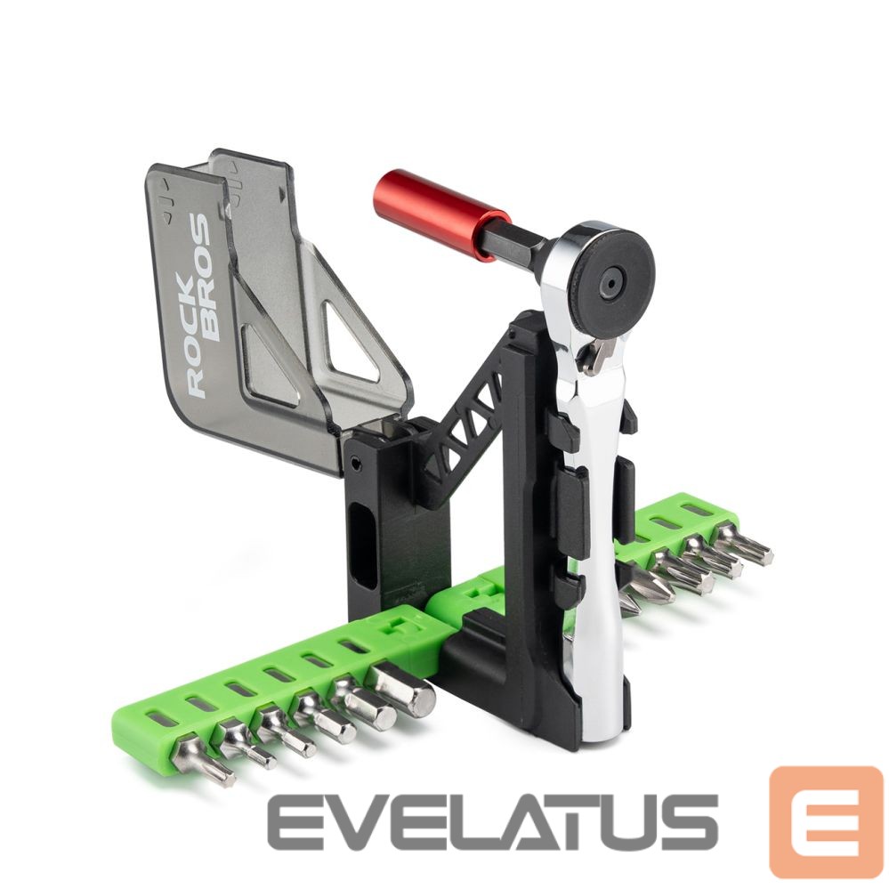 Bicycle accessory Rockbros Rockbros Bike Tool Set with Mini Ratchet and Bits - Translucent Green