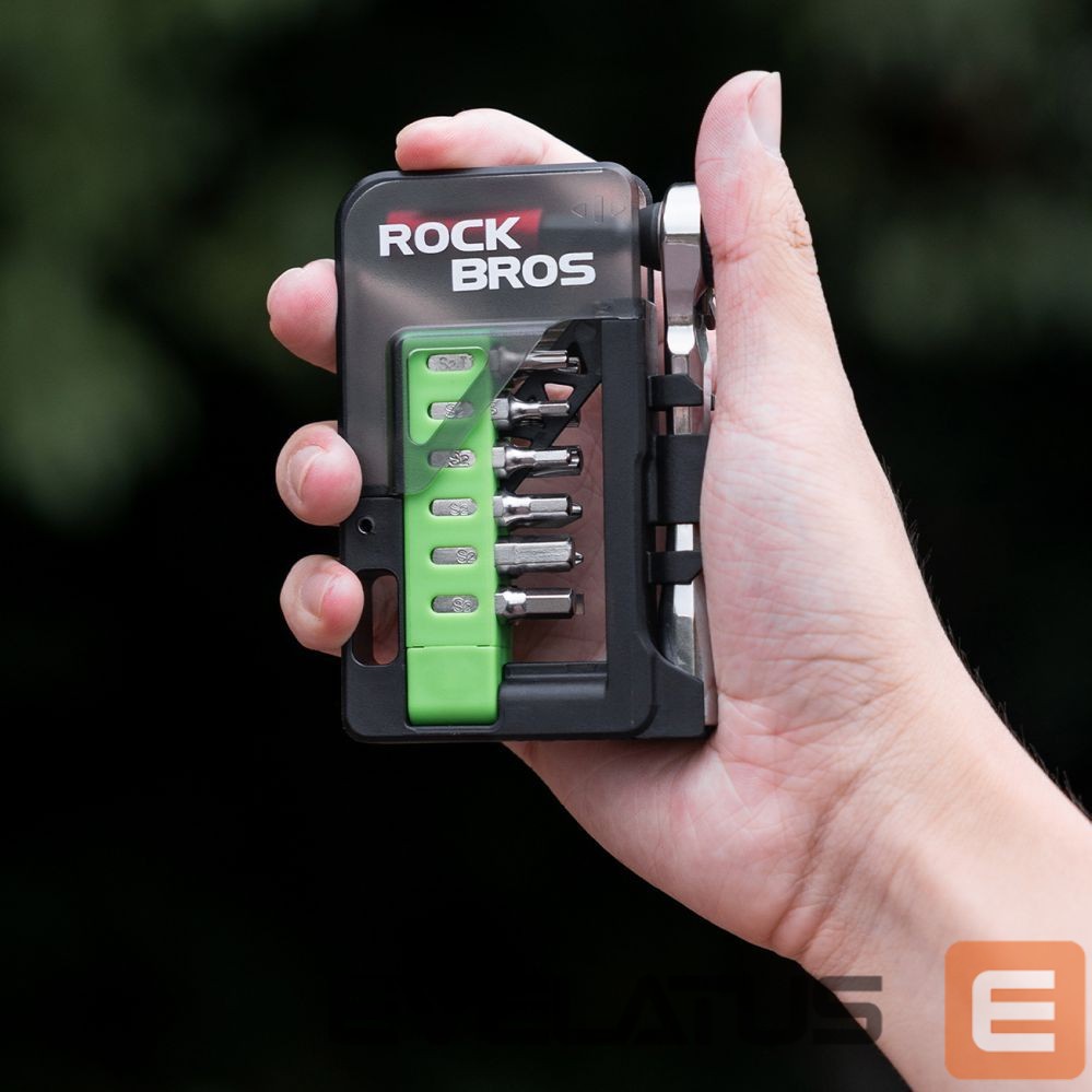 Bicycle accessory Rockbros Rockbros Bike Tool Set with Mini Ratchet and Bits - Translucent Green