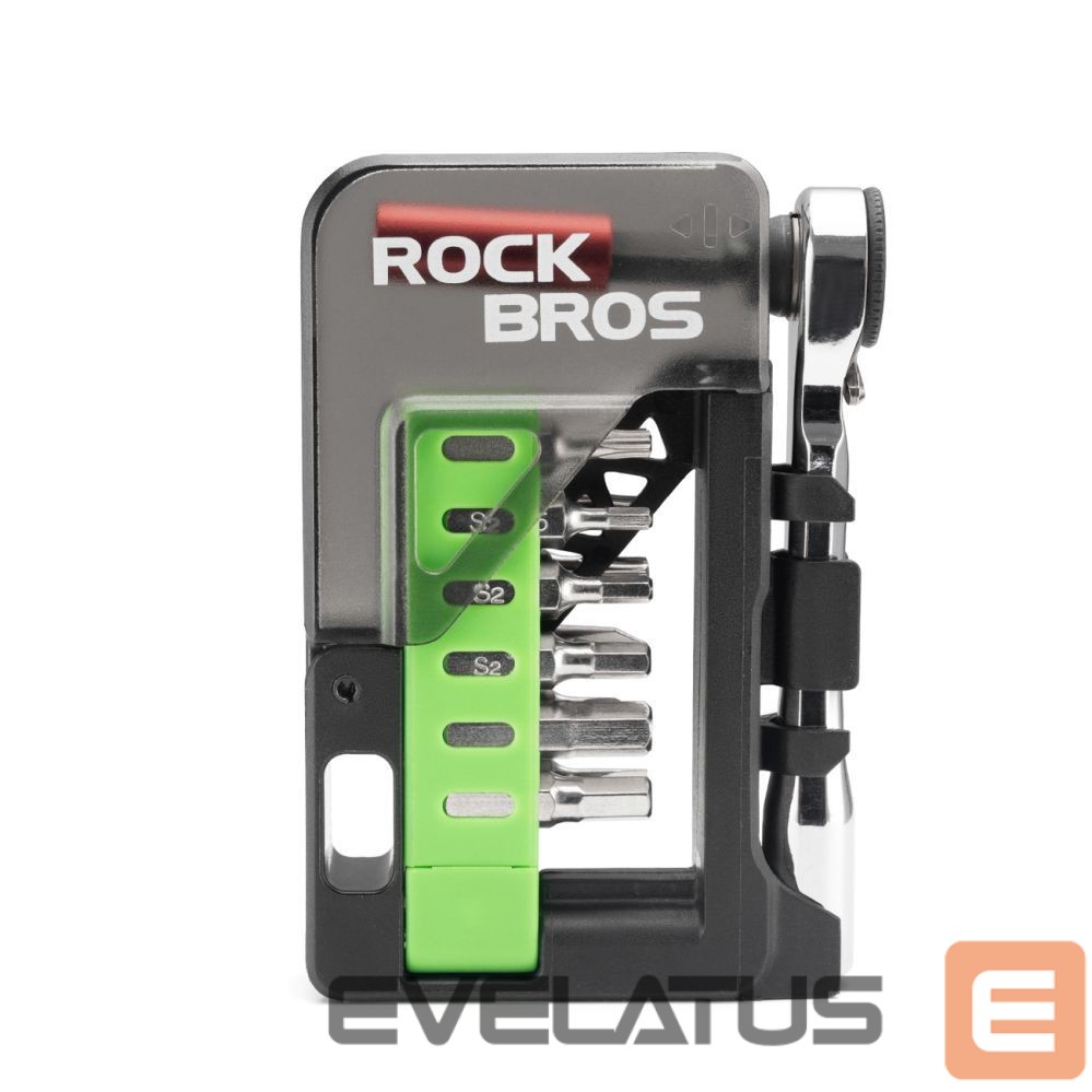 Bicycle accessory Rockbros Rockbros Bike Tool Set with Mini Ratchet and Bits - Translucent Green