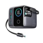 Charger Joyroom  Joyroom Podix JR-TRD01 GaN 140W Desktop Charger with 5 Ports and Dual Retractable Cables - Gray 