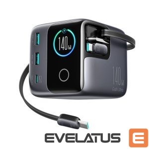 Charger Joyroom  Joyroom Podix JR-TRD01 GaN 140W Desktop Charger with 5 Ports and Dual Retractable Cables - Gray 