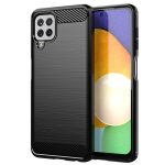 Back panel cover Hurtel  Carbon Case Flexible Cover TPU Case for Samsung Galaxy A22 4G black 