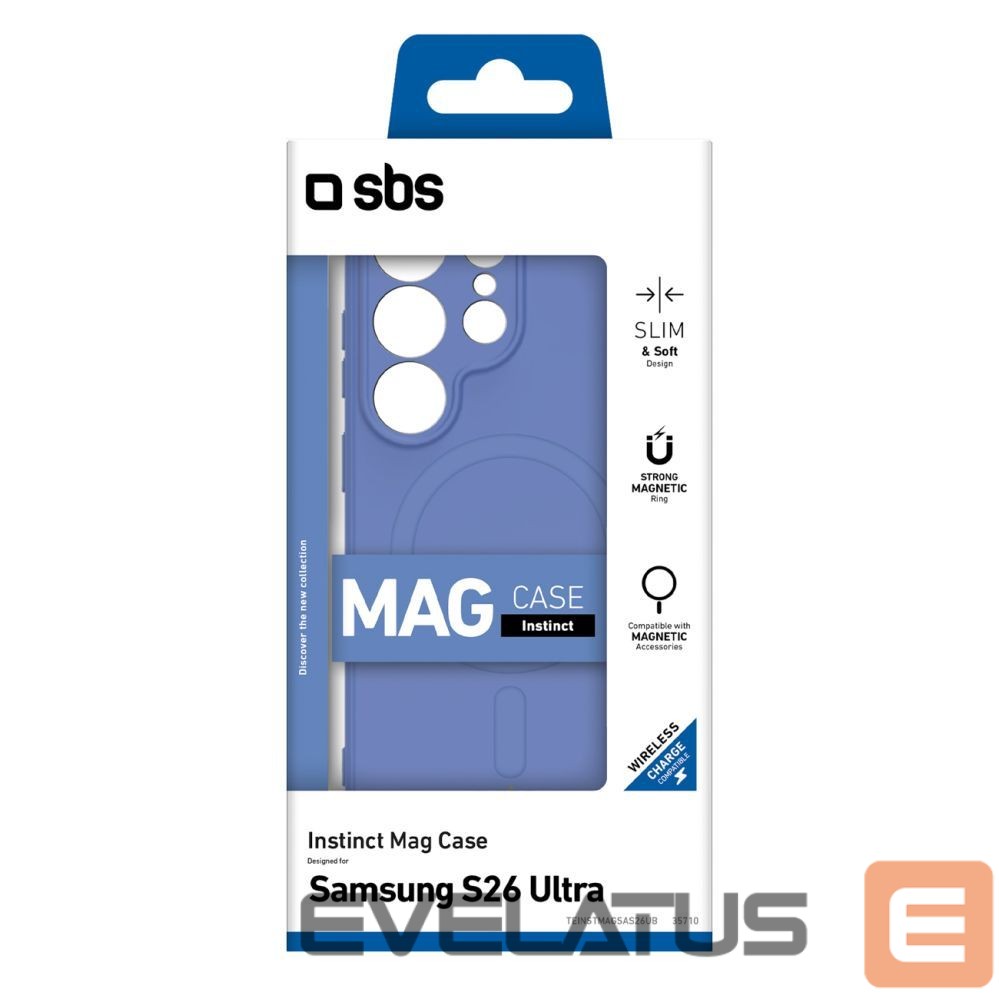 Back panel cover SBS SBS Instinct Mag Case for Samsung Galaxy S26 Ultra Compatible with MagSafe - Blue