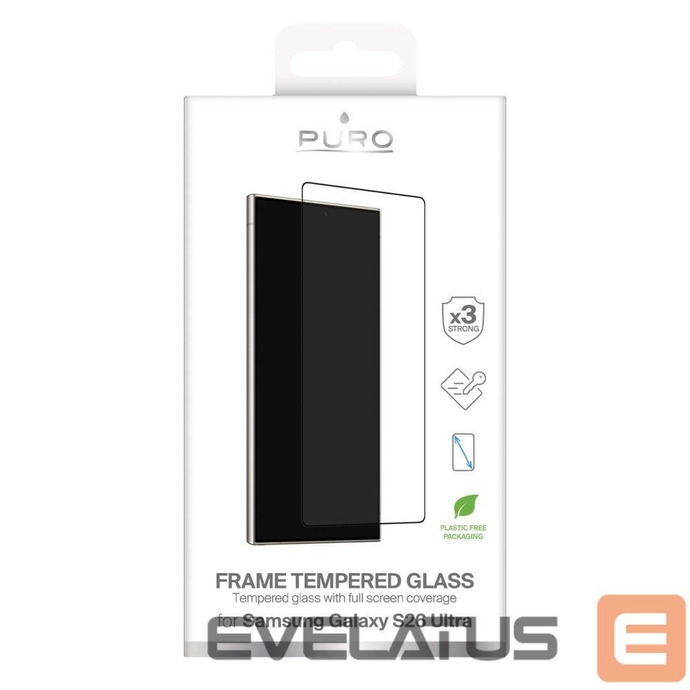 Protective glass Puro Puro Frame Tempered Glass for Samsung Galaxy S26 Ultra - with Black Frame