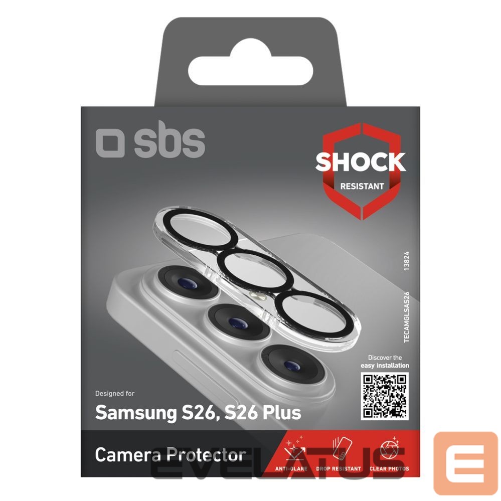 Protective glass SBS SBS rear camera protective glass for Samsung Galaxy S26/S26 Plus - with black frame