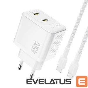 Adapter Dudao  Dudao A28PCEU PD 45W GaN 2xUSB-C Wall Charger with USB-C Cable - White 