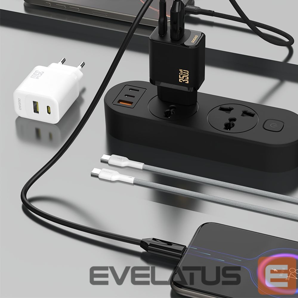 Adapter Dudao Dudao A27MaxCEU PD QC 35W USB-A USB-C Wall Charger with USB-C Cable - Black