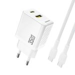 Adapter Dudao  Dudao A27MaxCEU PD QC 35W USB-A USB-C Wall Charger with USB-C Cable - White 