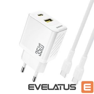 Adapter Dudao  Dudao A27MaxCEU PD QC 35W USB-A USB-C Wall Charger with USB-C Cable - White 