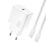 Adapter Dudao  Dudao A27CEU PD 25W GaN USB-C Wall Charger with USB-C Cable - White 