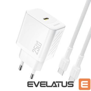 Adapter Dudao  Dudao A27CEU PD 25W GaN USB-C Wall Charger with USB-C Cable - White 