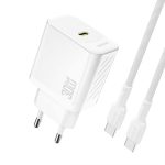 Adapter Dudao  Dudao A27PCEU PD 30W GaN USB-C Wall Charger with USB-C Cable - White 