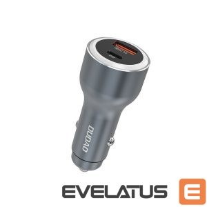 Adapter Dudao  Dudao R4Ultra 120W Power Delivery Quick Charge LED Car Charger USB-A USB-C - Gray 