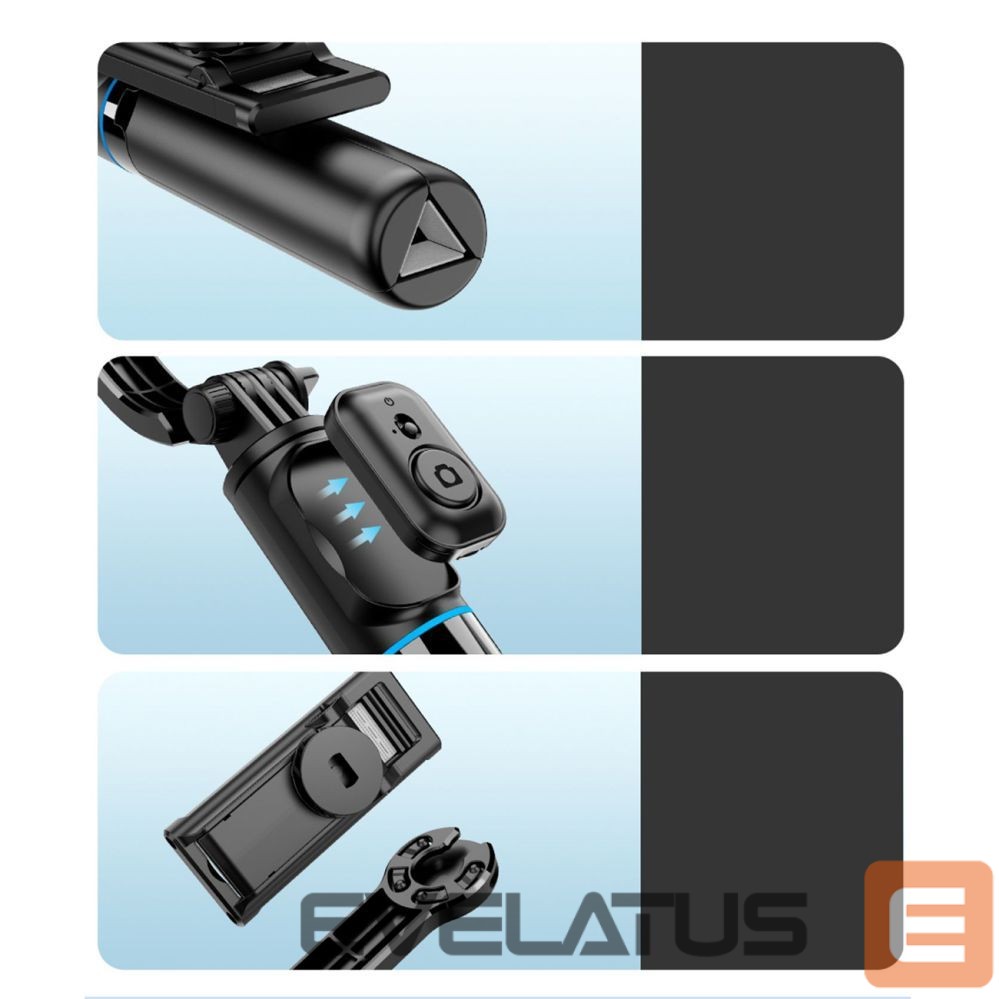 Camera accessory Dudao Selfie stick Dudao F18S 4-in-1 foldable tripod with remote control - black