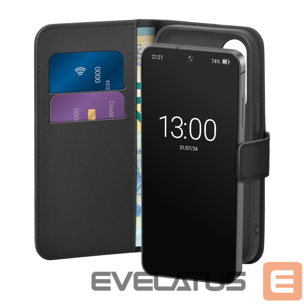 Back panel cover Puro Puro Eco-Leather Case for Samsung Galaxy S26 with Wallet - Black