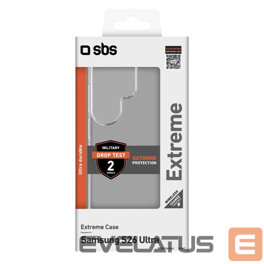 Back panel cover SBS SBS Extreme X2 Case for Samsung Galaxy S26 Ultra - Transparent