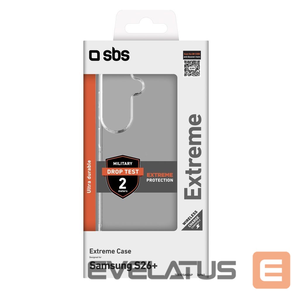 Back panel cover SBS SBS Extreme X2 Case for Samsung Galaxy S26 Plus - Transparent