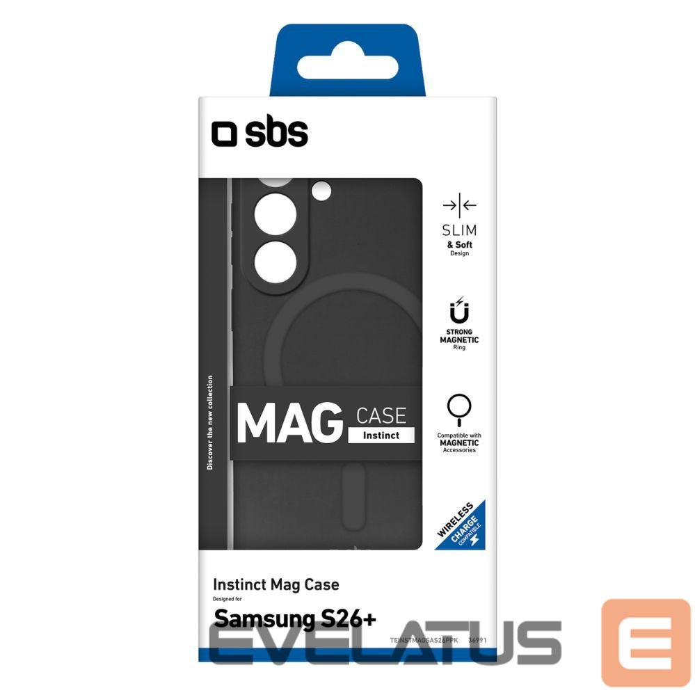 Back panel cover SBS SBS Instinct Mag Case for Samsung Galaxy S26 Plus Compatible with MagSafe - Black