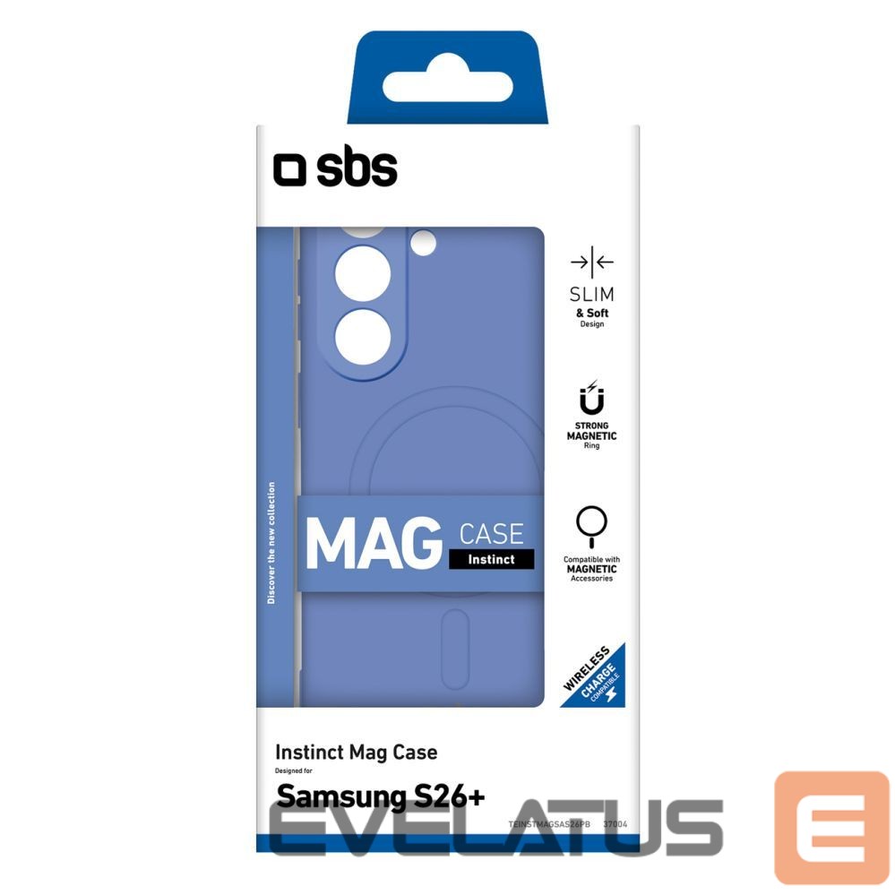 Back panel cover SBS SBS Instinct Mag Case for Samsung Galaxy S26 Plus Compatible with MagSafe - Blue