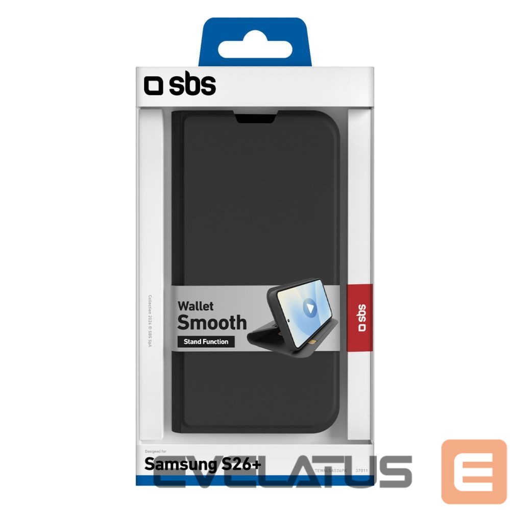 Back panel cover SBS SBS Wallet Smooth Case for Samsung S26 Plus with Flip - Black