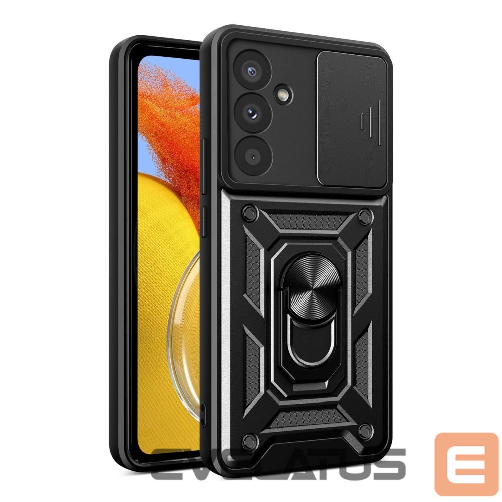 Back panel cover Hurtel Hybrid Armor Camshield Case for Samsung Galaxy A37 - Black