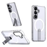 Back panel cover Hurtel  Hybrid Armor X Case for Samsung Galaxy A57 with Stand, Compatible with MagSafe - Transparent 