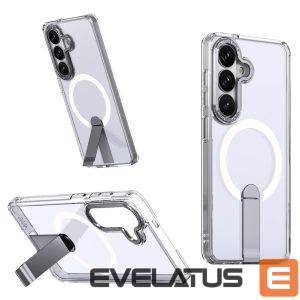 Back panel cover Hurtel  Hybrid Armor X Case for Samsung Galaxy A36 / A37 with Stand Compatible with MagSafe - Transparent 