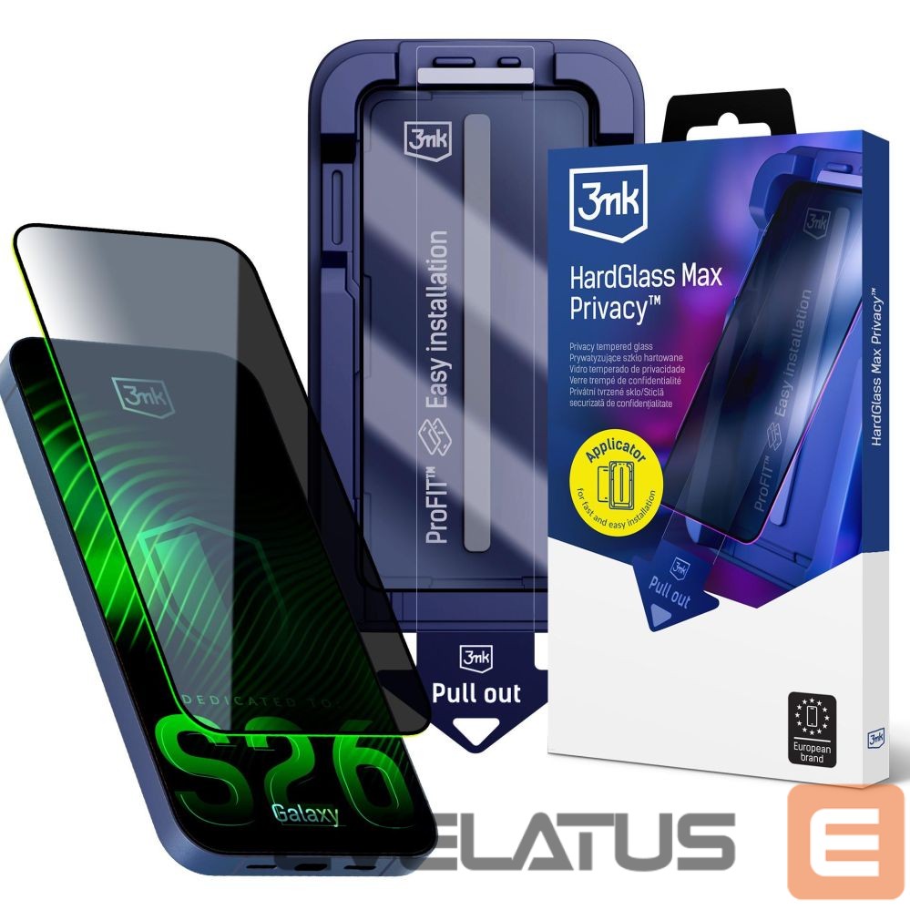 Protective glass 3MK 9H tempered glass with 3mk HardGlass Max Privacy filter for Samsung Galaxy S26