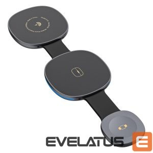 Adapter Dudao  Dudao A11S 3-in-1 Wireless Charger Compatible with MagSafe Smartphone Smartwatch Headphones - Black 