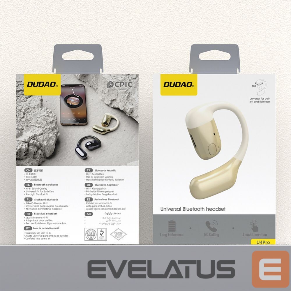 Wired headphones Dudao Dudao U4Pro Bluetooth universal over-ear headset for both ears - beige and gold