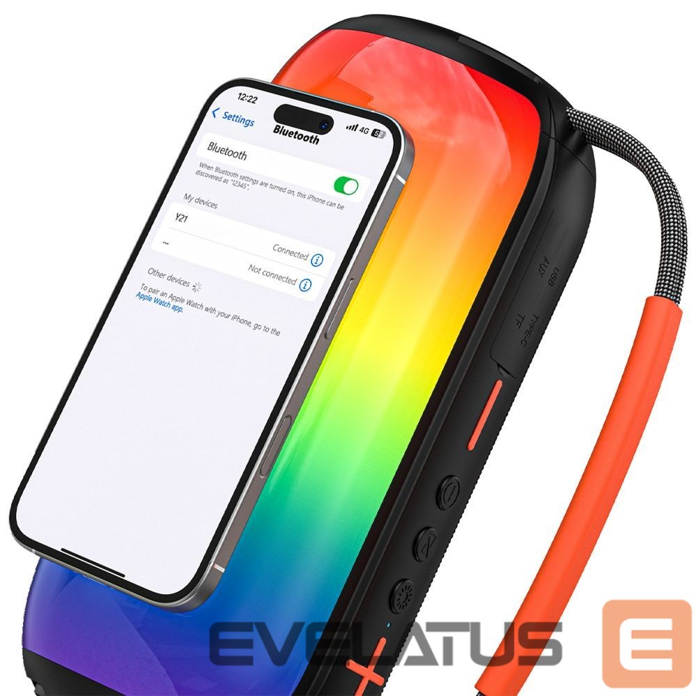 Bluetooth speakers Dudao Dudao Y21 Wireless Speaker with RGB Backlight Bluetooth 5.3 - Black
