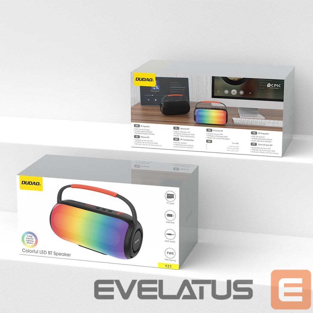 Bluetooth speakers Dudao Dudao Y21 Wireless Speaker with RGB Backlight Bluetooth 5.3 - Black