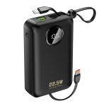 Power bank Dudao  Dudao K14+ Powerbank 20000mAh 22.5W USB-C / USB-A / Built-in Lightning and USB-C Cables - Black 