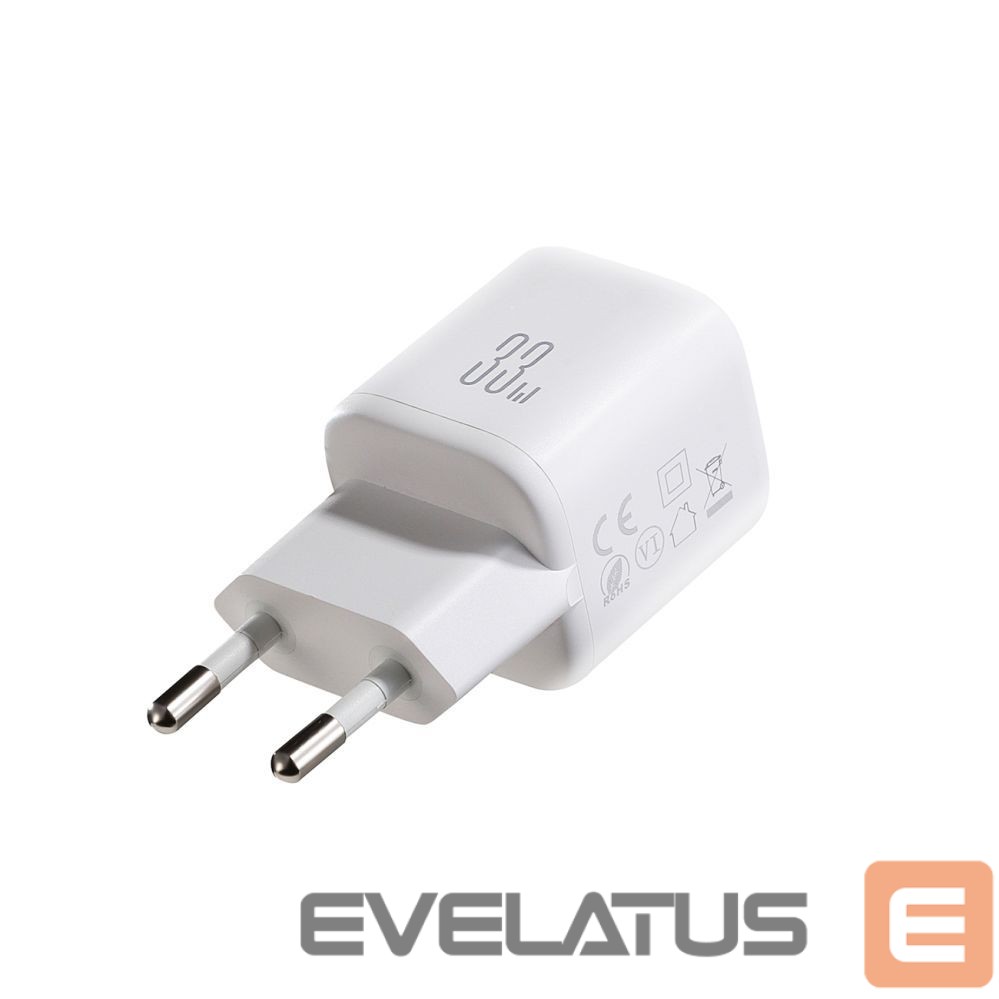 Adapter Joyroom Joyroom JR-TG7 33W USB-A + USB-C Wall Charger with 60W USB-C to USB-C 1m Cable - White