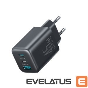 Adapter Joyroom  Joyroom JR-TO1 GaN 45 USB-C Lightning USB-A Wall Charger - Black 