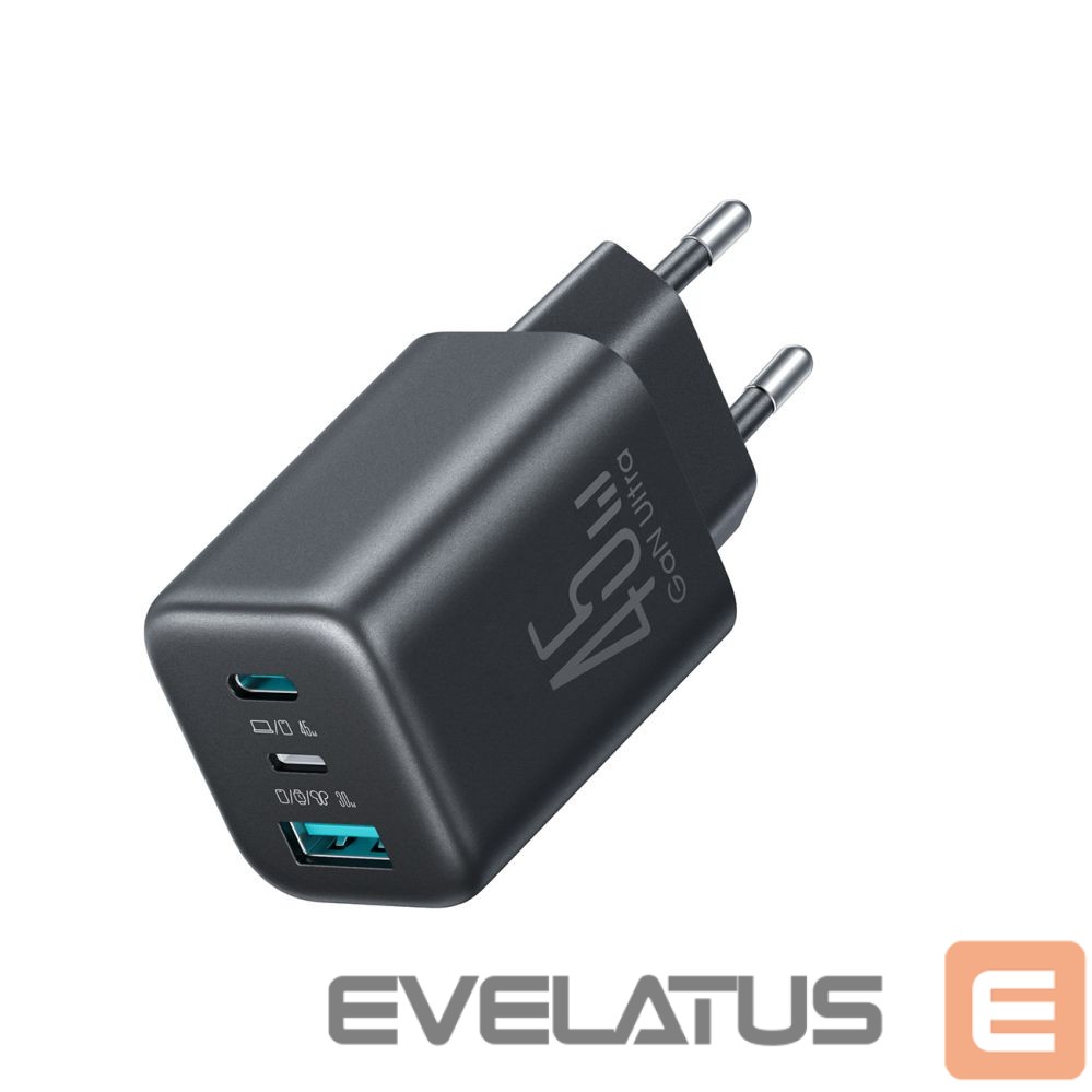 Adapter Joyroom Joyroom JR-TO1 GaN 45 USB-C Lightning USB-A Wall Charger - Black