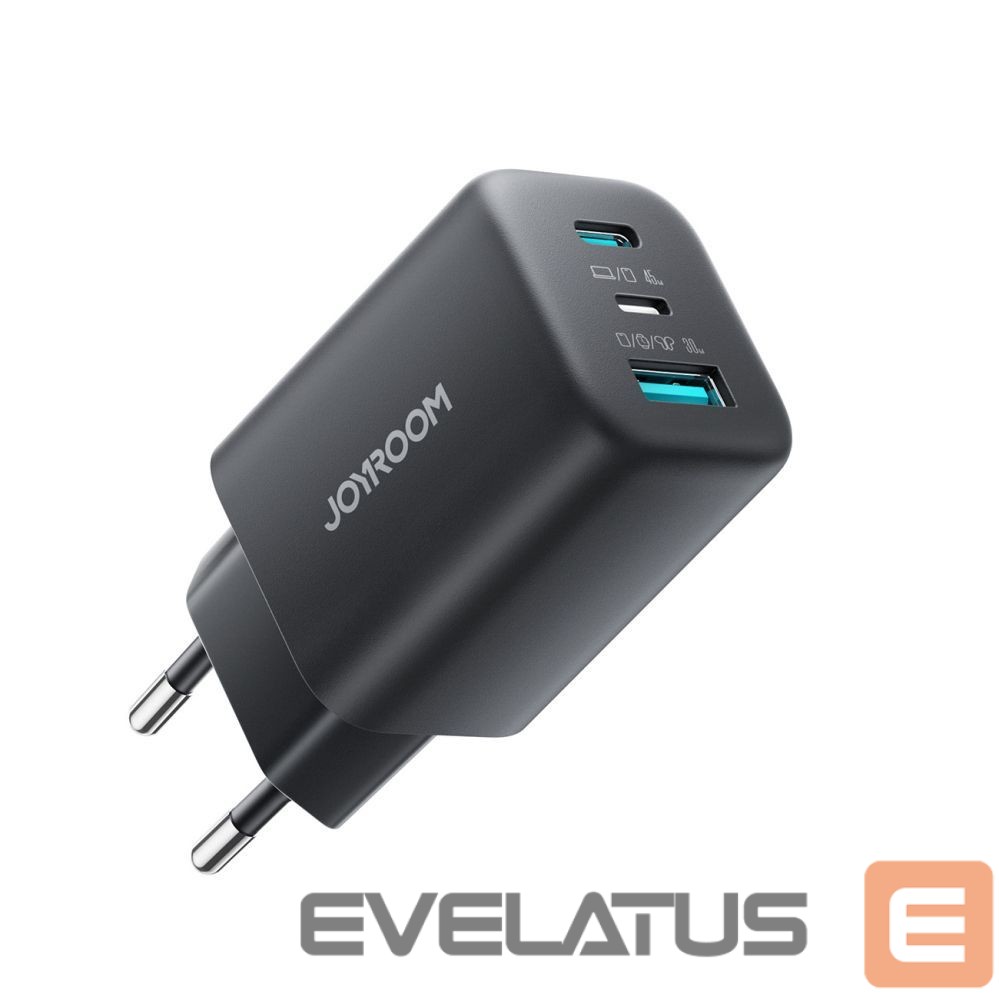 Adapter Joyroom Joyroom JR-TO1 GaN 45 USB-C Lightning USB-A Wall Charger - Black