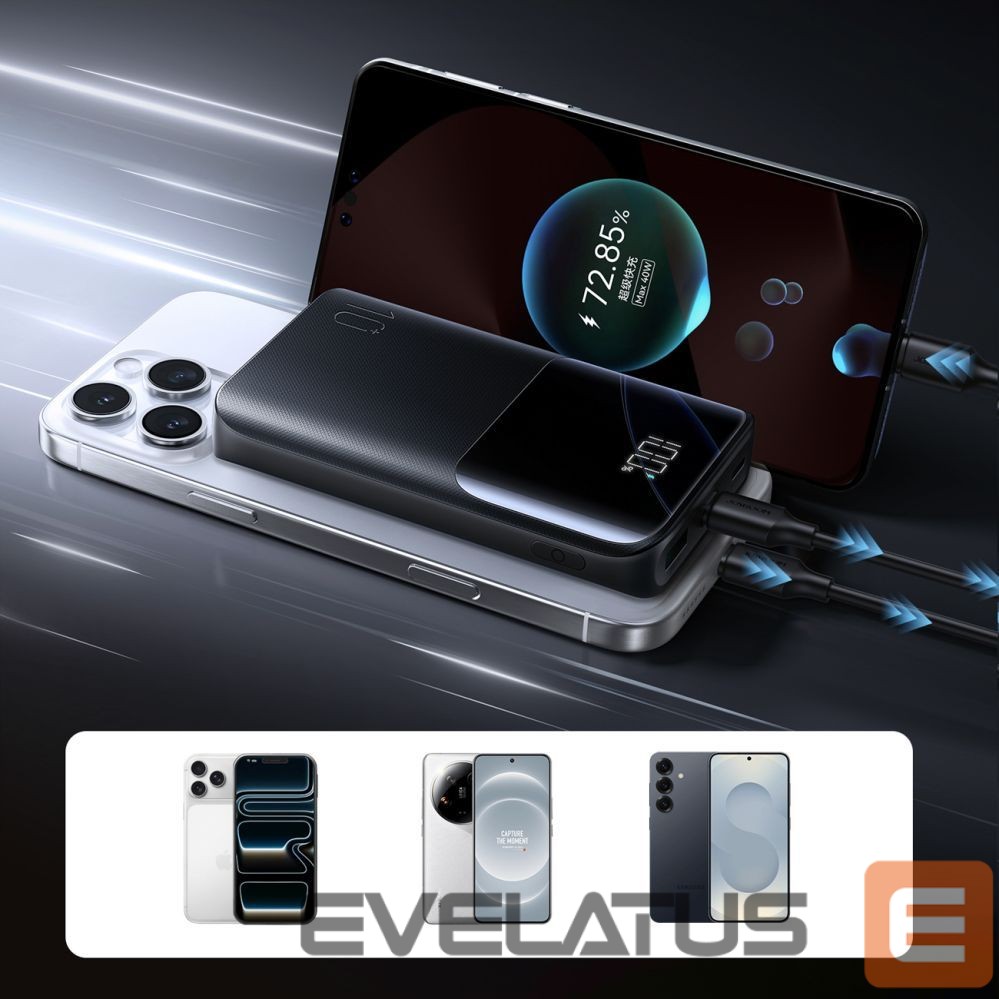 Power bank Joyroom Joyroom JR-QP191 Star Series Mini 10000mAh 22.5W Powerbank with Digital Display - Black