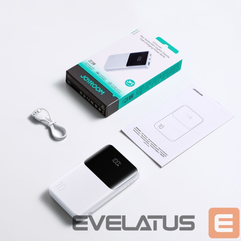 Power bank Joyroom Joyroom JR-QP191 Star Series Mini 10000mAh 22.5W Powerbank with Digital Display - White
