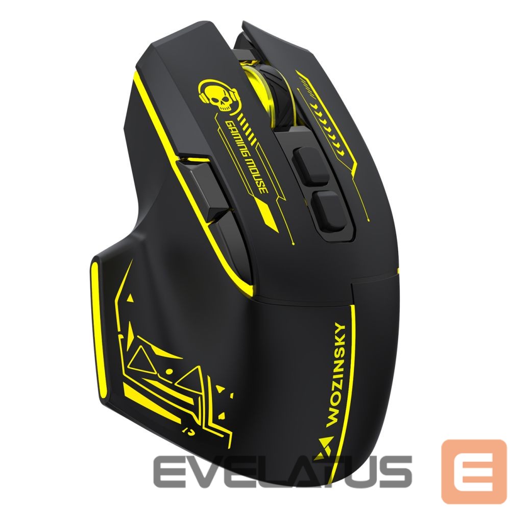 Other Wozinsky Wozinsky WMGB-1181 Wireless Optical Gaming Mouse 3200 DPI with Built-in Battery and Backlight - Black and Yellow