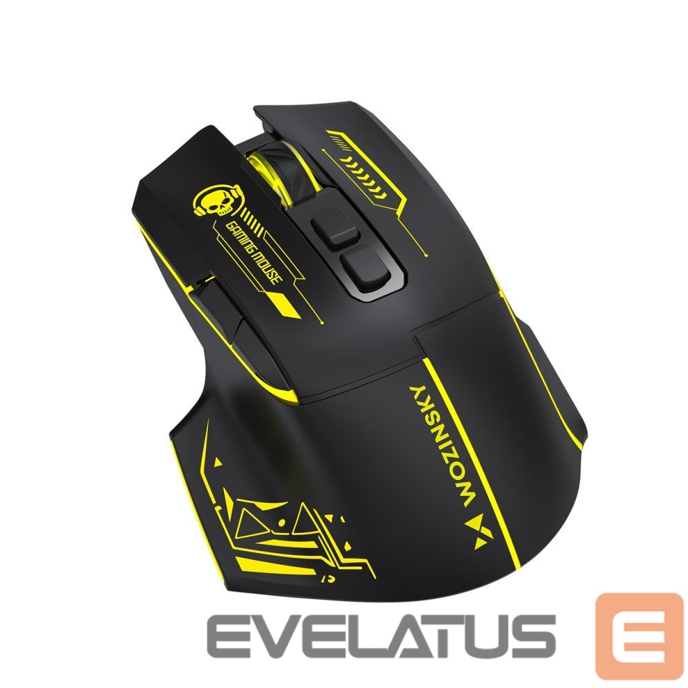 Other Wozinsky Wozinsky WMGB-1181 Wireless Optical Gaming Mouse 3200 DPI with Built-in Battery and Backlight - Black and Yellow