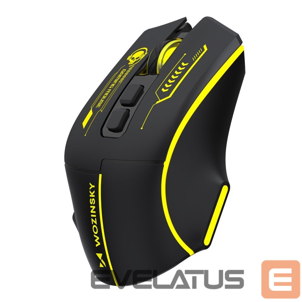 Other Wozinsky Wozinsky WMGB-1181 Wireless Optical Gaming Mouse 3200 DPI with Built-in Battery and Backlight - Black and Yellow